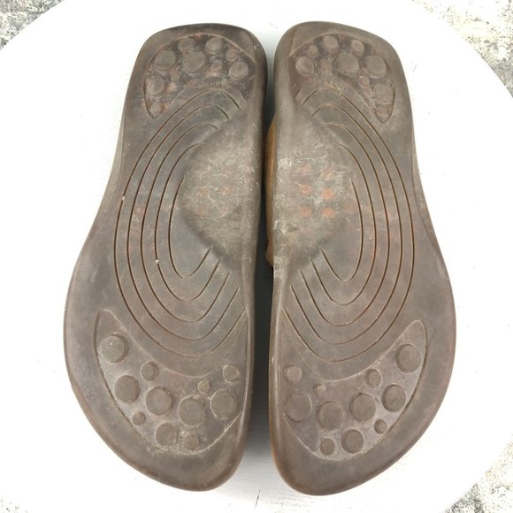 DONALD J PLINER Sport Men's 13M Moro Brown Leather Moc Strap Thong Sandals ITALY - Picture 9 of 13